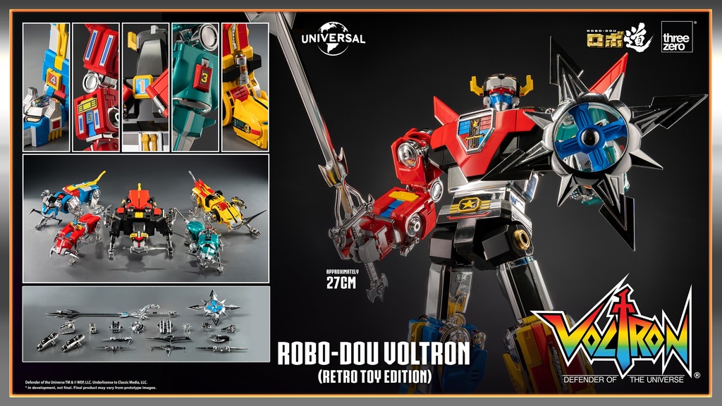 ROBO-DOU Voltron (Retro Toy Edition) "Defenders of the Universe" THREEZERO – PREVENTA