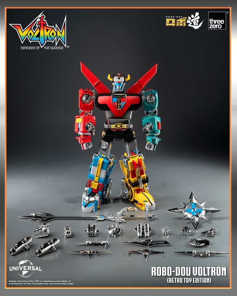 ROBO-DOU Voltron (Retro Toy Edition) "Defenders of the Universe" THREEZERO – PREVENTA