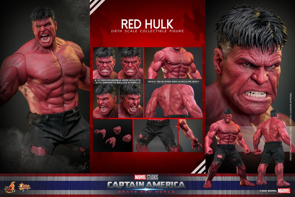 Red Hulk "CAPITÁN AMÉRICA 4: BRAVE NEW WORLD" – HOT TOYS – PREVENTA