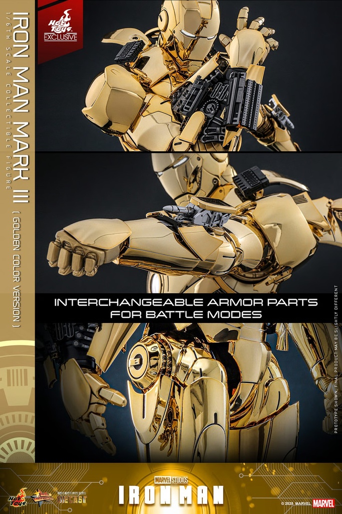 Iron Man Mark III (Golden Color Version) EXCLUSIVE  "Iron Man III" HOT TOYS – PREVENTA