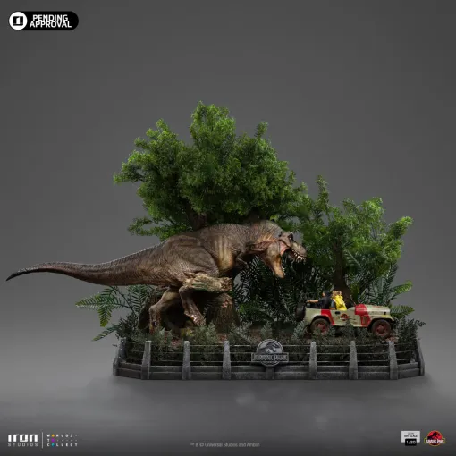 Jurassic Park T-Rex Chase 1/20 Demi Art Scale Limited Edition Statue - Iron Studios - Preventa 