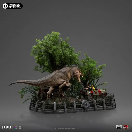 Jurassic Park T-Rex Chase 1/20 Demi Art Scale Limited Edition Statue - Iron Studios - Preventa 
