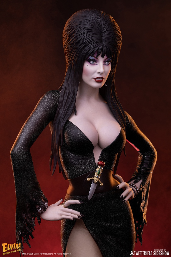 Elvira: Mistress of the Dark (Black Glitter Dress Variant) Quarter Scale Maquette – TWEETERHEAD – PREVENTA 