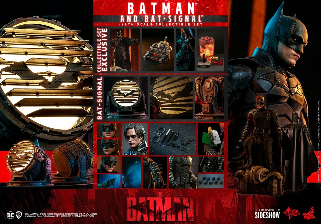 Batman and Bat-Signal 1/6 Set Movie The Batman - HOT TOYS