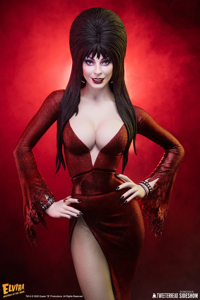 Elvira: Mistress of the Dark (Red Glitter Dress Variant) Quarter Scale Maquette – TWEETERHEAD – PREVENTA 