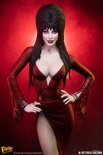[9127342] Elvira: Mistress of the Dark (Red Glitter Dress Variant) Quarter Scale Maquette – TWEETERHEAD – PREVENTA 