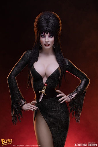 [9127343] Elvira: Mistress of the Dark (Black Glitter Dress Variant) Quarter Scale Maquette – TWEETERHEAD – PREVENTA 